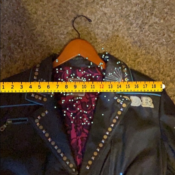 NWOT Double D Ranchwear LIBERTAD leather biker jacket Size 1x - Picture 10 of 13